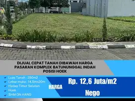 Dijual Cepat Tanah Hoek, Dibawah Harga Pasaran di Cluster Komplek Batununggal Indah