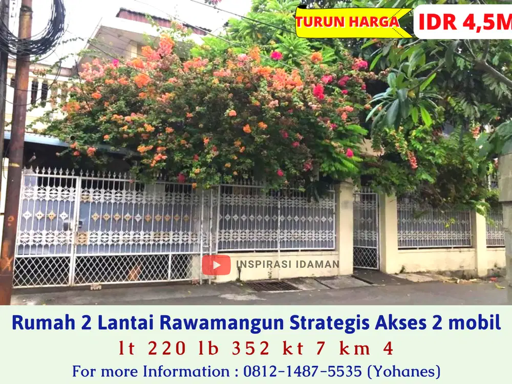 Rumah 2 Lantai Rawamangun Pulo Gadung Jaktim