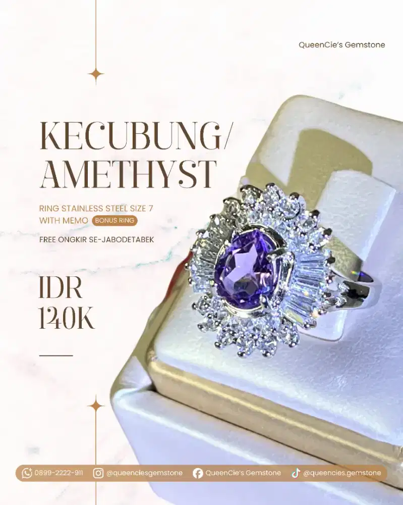 Cincin Kecubung / Amethyst Wanita Hits