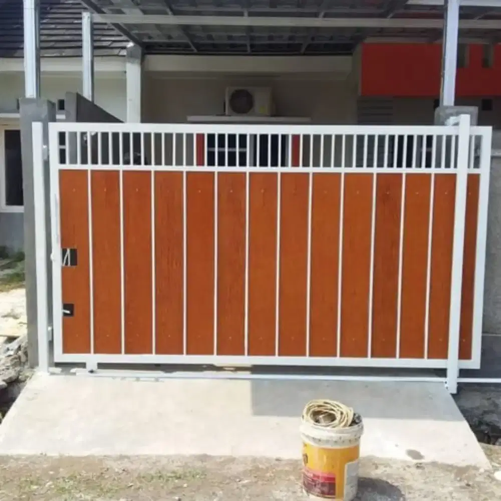 Pagar minimalis grc woodplank serat kayu