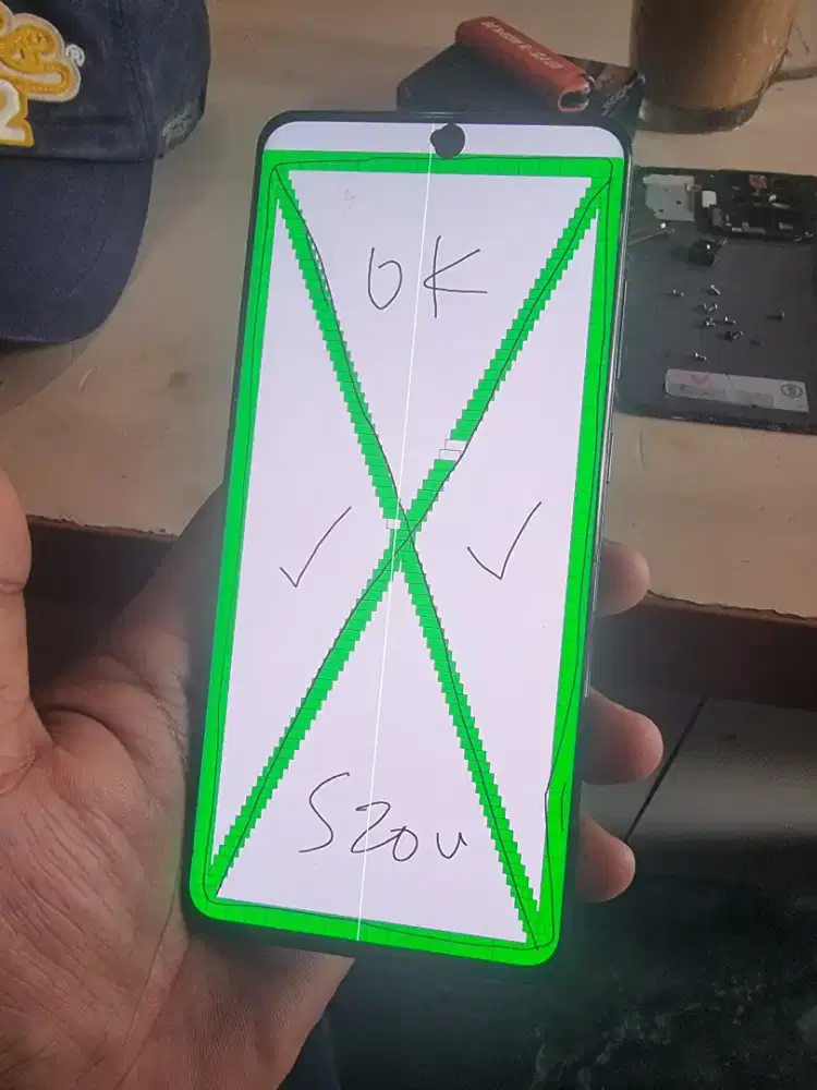 LCD Samsung S20 Ultra copotan minus seperti difoto