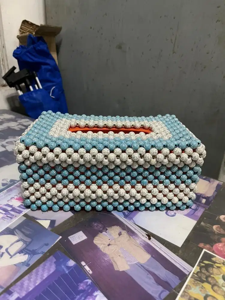 Box tissue lucu perbaton rumah biru