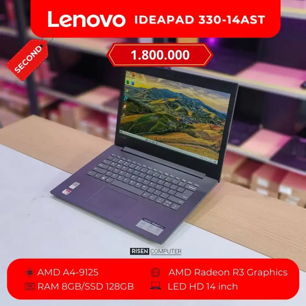 LENOVO IDEAPAD 330 14AST AMD A4-9125 HD 14inch RAM 8GB SSD 128GB