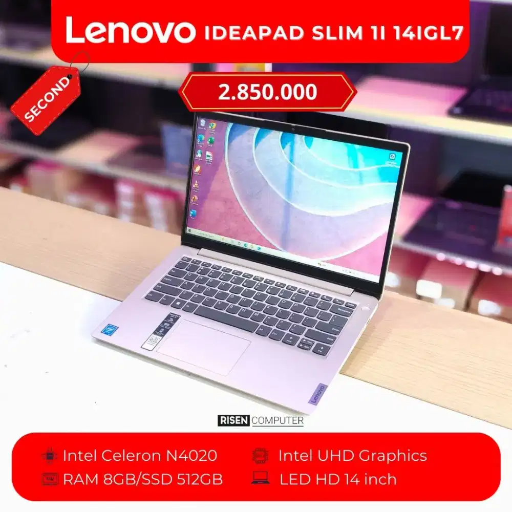 LENOVO IDEAPAD SLIM 1I 14IGL7 HD 14inch Celeron N4020 RAM8GB SSD512GB