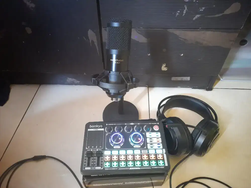 Soundcard bonkyo f999 plus headseat gaming microphone&mic taffbm800
