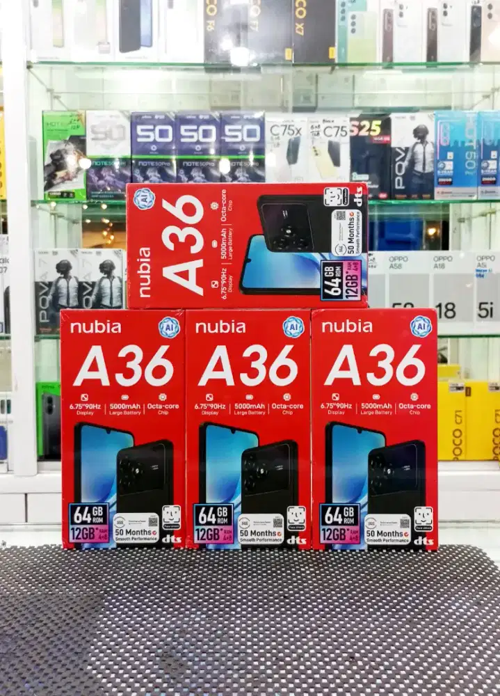 BARU..NUBIA A36 RAM 12/64 SEGEL/GARANSI RESMI.