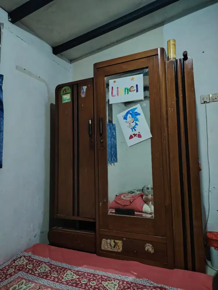 Lemari kayu jati klasik 2 pintu
