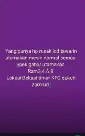 Tawarin hape rusak lcd nya