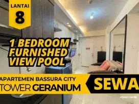 Sewa 1 Bedroom Lantai 8 Apartemen Bassura City View Pool Ada WaterHeater