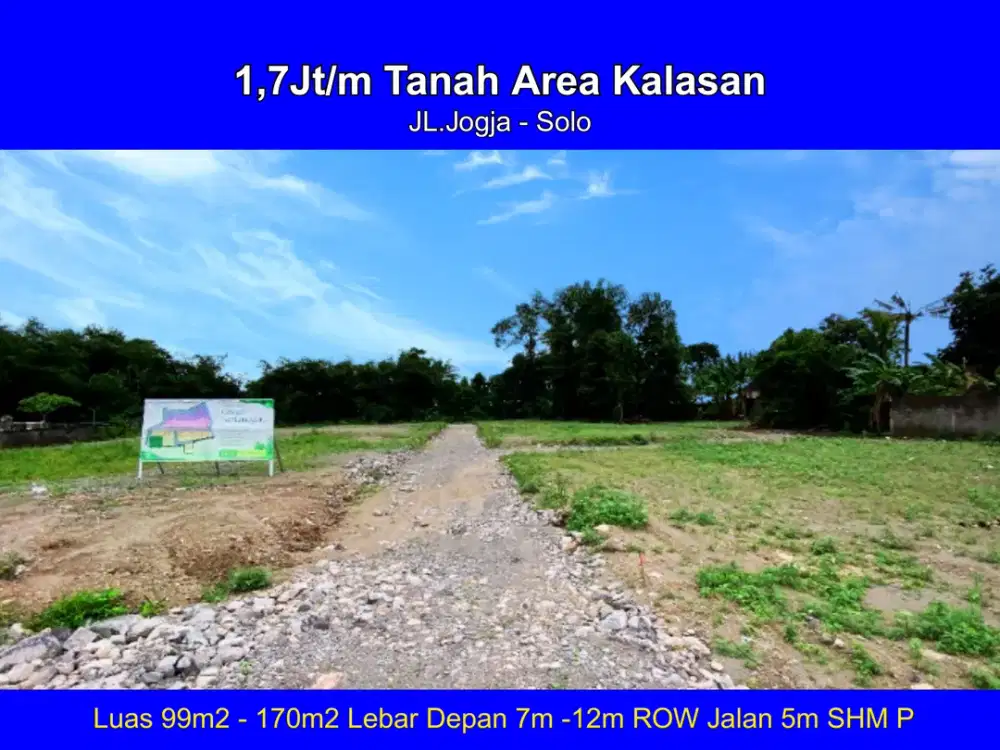 Utara Jalan Jogja Solo Tanah Di Kalasan 1,7jt/m
