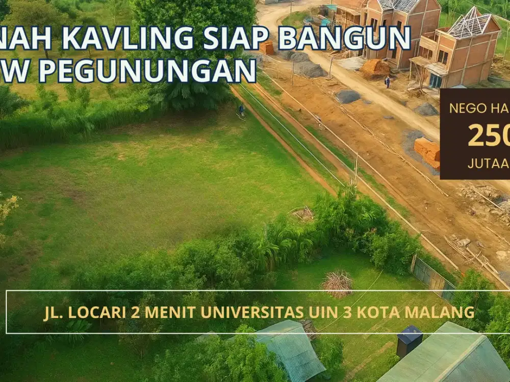 Tanah Kavling Dekat UIN 3 Malang Cocok untuk Hunian atau Rukos