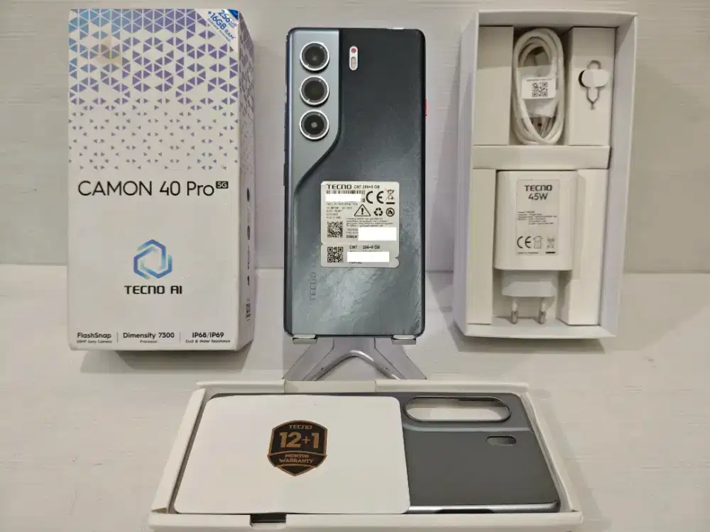Tecno Camon 40 Pro 5G 8/256 Gb Likenew 100% Garansi 13.06.2026 bisa Tt