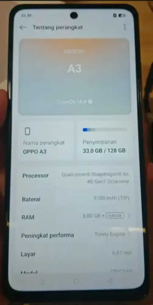 Oppo a3 nfc ram 8