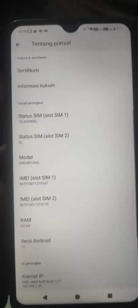 Xiaomi Poco C71 ram 4+4/128 kondisi like new garansi panjang