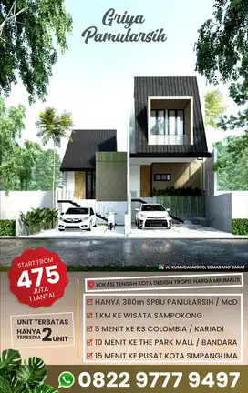Rumah Semarang Barat Pamularsih Manyaran Pusponjolo Dekat Sampokong