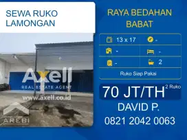 Ruko Raya Bedahan Babat Lamongan Disewakan