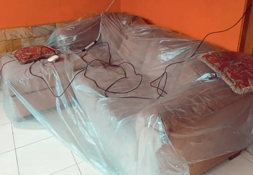 Sofa Letter L warna coklat