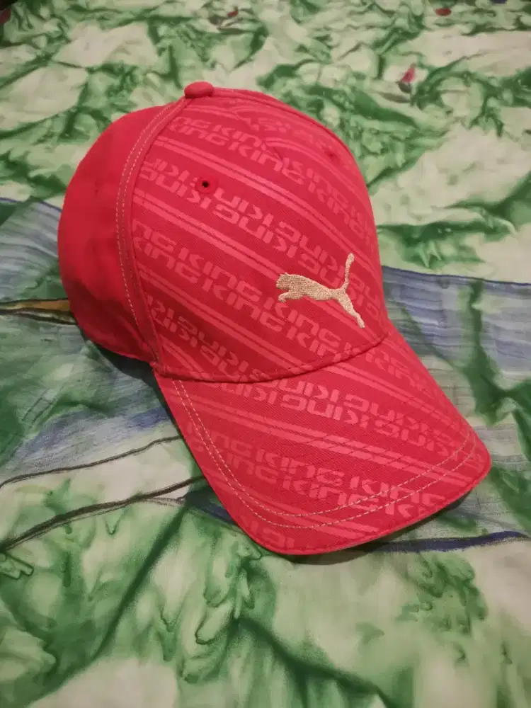 Topi PUMA King/ Merah Cabe/ Setelan Kulit/ OSFM  (ORIGINAL)