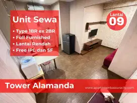 Sewa 1BR furnished apartments Bassura City tower Alamanda
