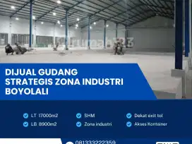 Dijual Gudang Siap Huni,Zona Industri Strategis Lokasi Boyolali Luas 1,7 Ha BU!.