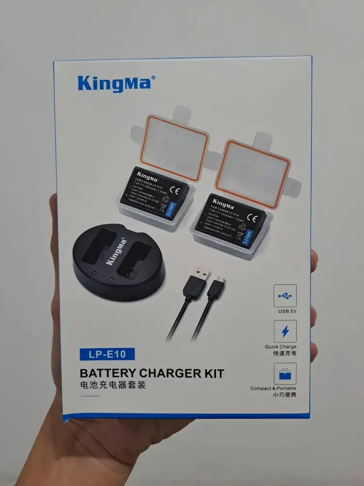 KINGMA Battery Canon LP-E10 2-Pack with Dual Charger [BEKAS] [NEGO]