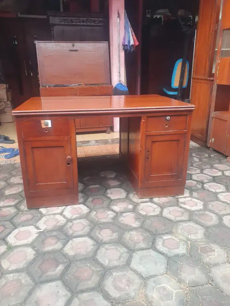 vintage meja tulis kantor meja direktur art deco antik