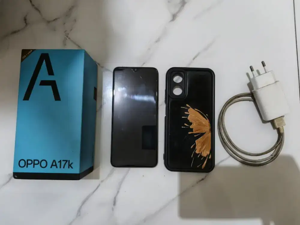 OPPO A17K Ram 3/64 kelengkapan HP, Box, Charger, Case