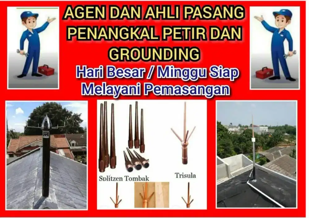 Pemasangan Tombak Anti Penangkal Petir Dan Instalasi Rapih
