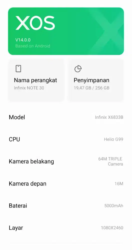 INFINIX NOTE 30 8+8/256 MULUS BATANGAN BELUM PERNAH BONGKAR WIFI ONLY