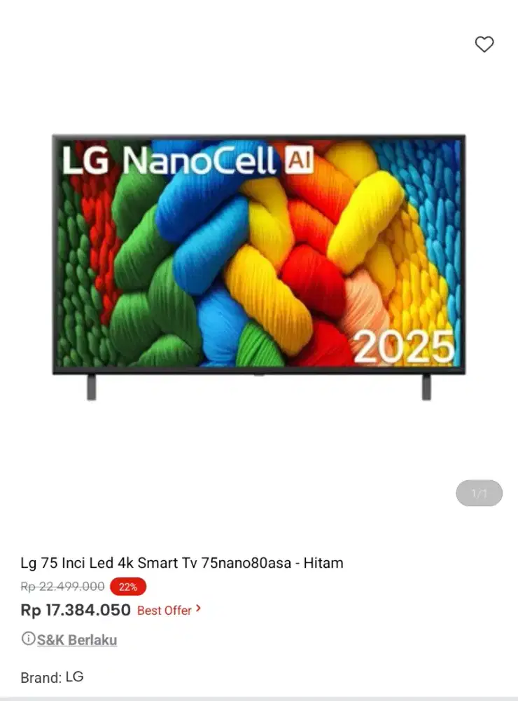 LG smart tv 75inch promo bisa cicilan syarat ktp tanpa dp