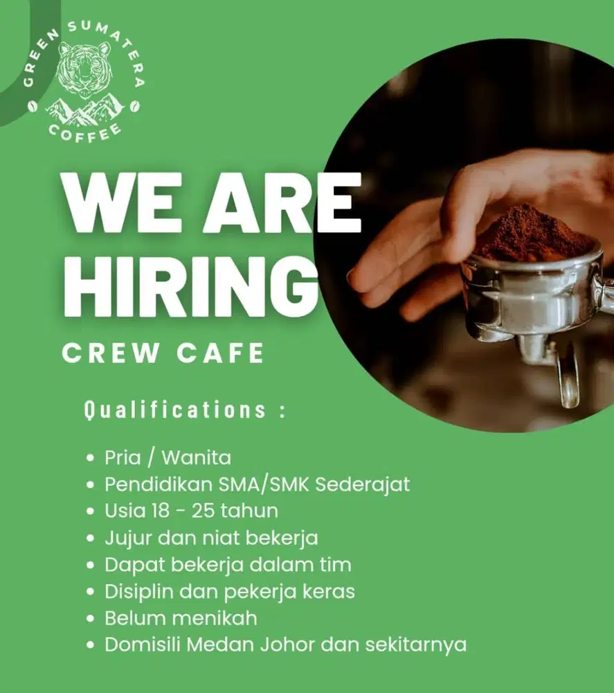 LOWONGAN KERJA CREW CAFE MEDAN