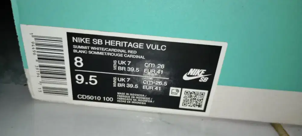 Sepatu nike SB Heritage size 41 bekas rasa baru mulus