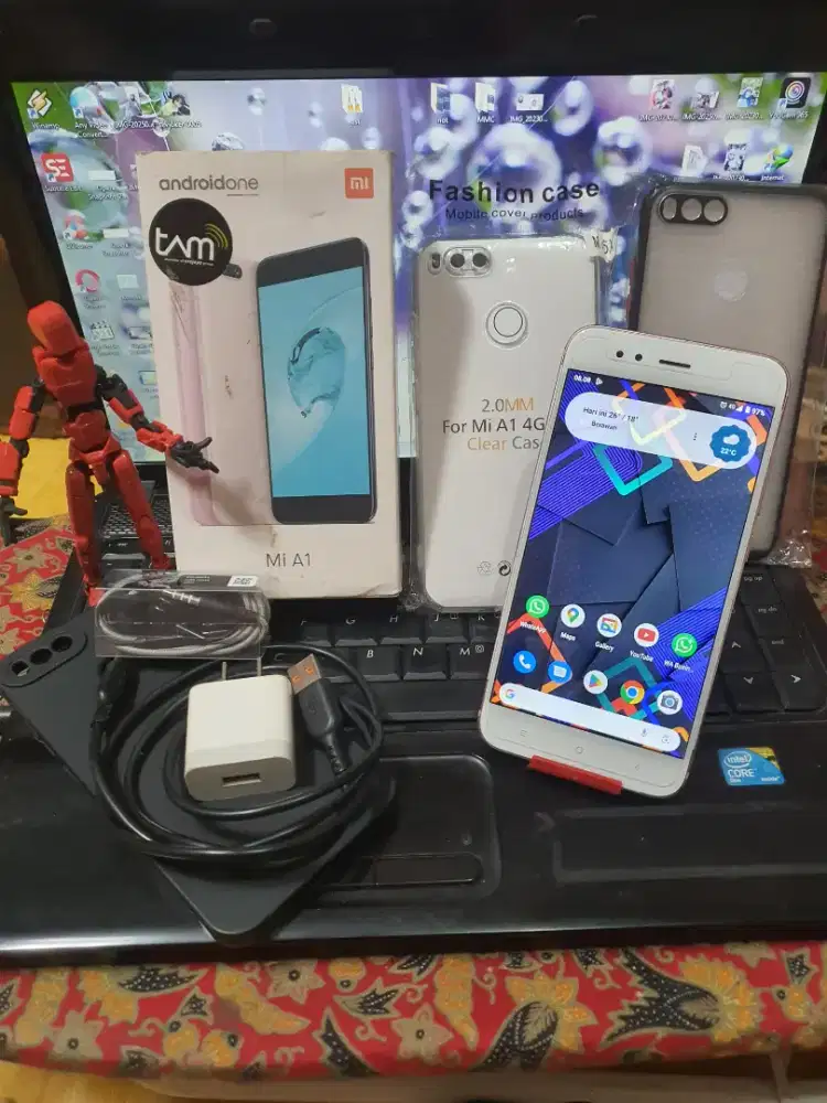Mi A1 4/64Gb AndroidOne RoseGold Fullset Mulus Pisan