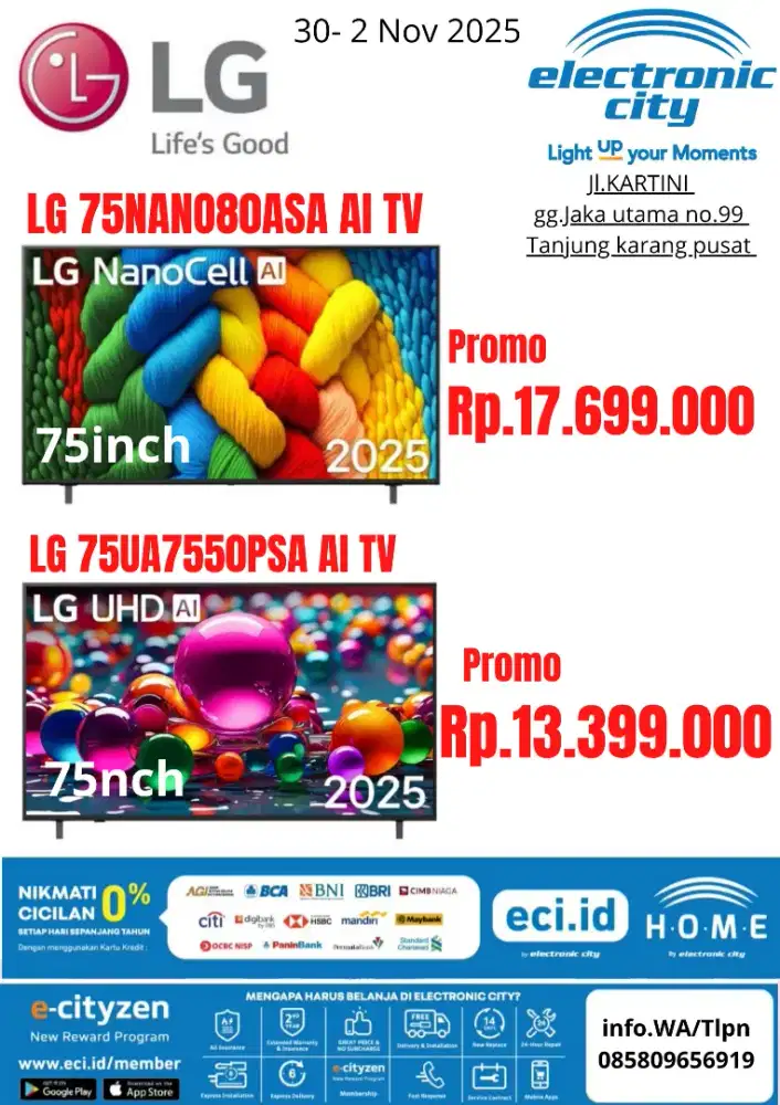 LG 75NANO80ASA Nanocell AI TV