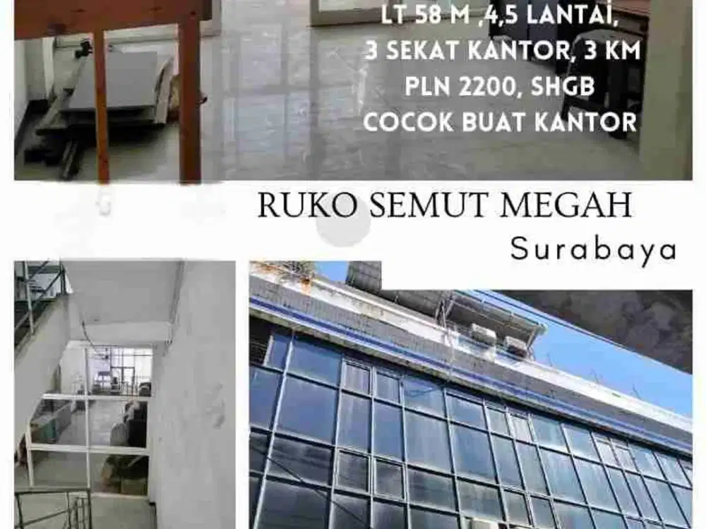 Ruko Bagus Murah Semut megah plaza dekat pasar atom, kapasan, undaan wetan