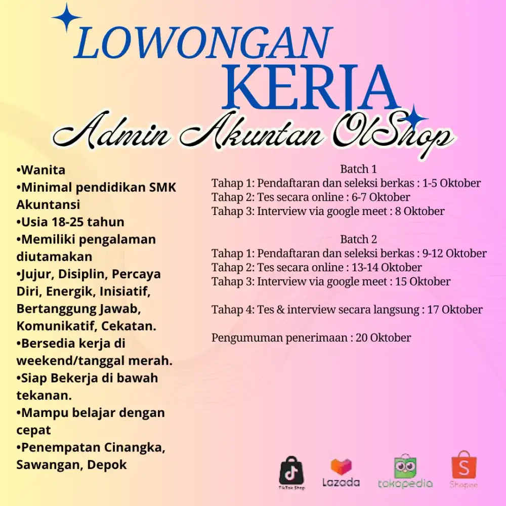 Lowongan kerja admin akuntan