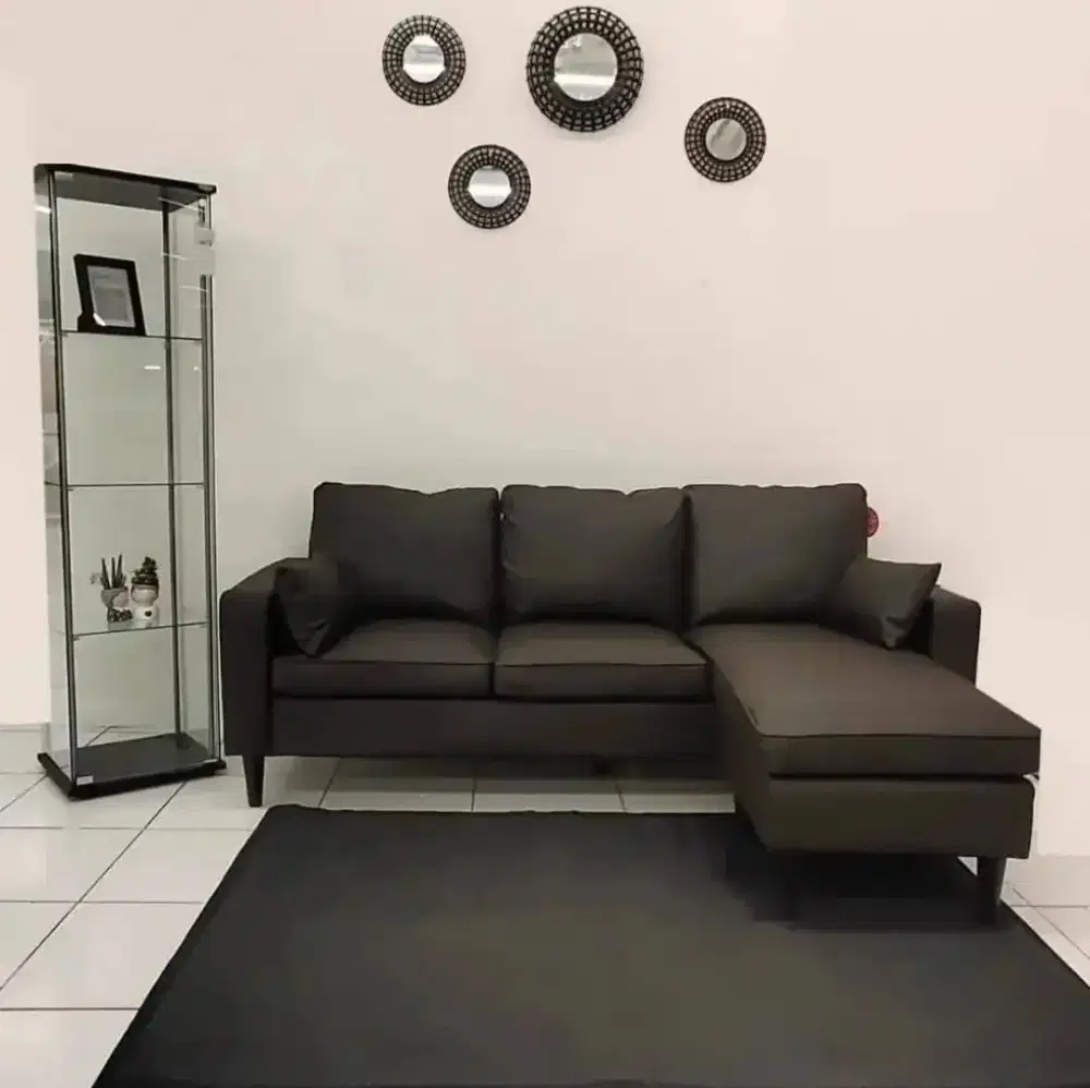 Sofa Leander Sectional Dark Brown Kulit