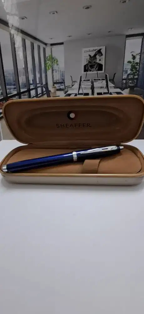 Sheaffer SGC100 Glossy Blue Rollerball Pen Polished Chrome