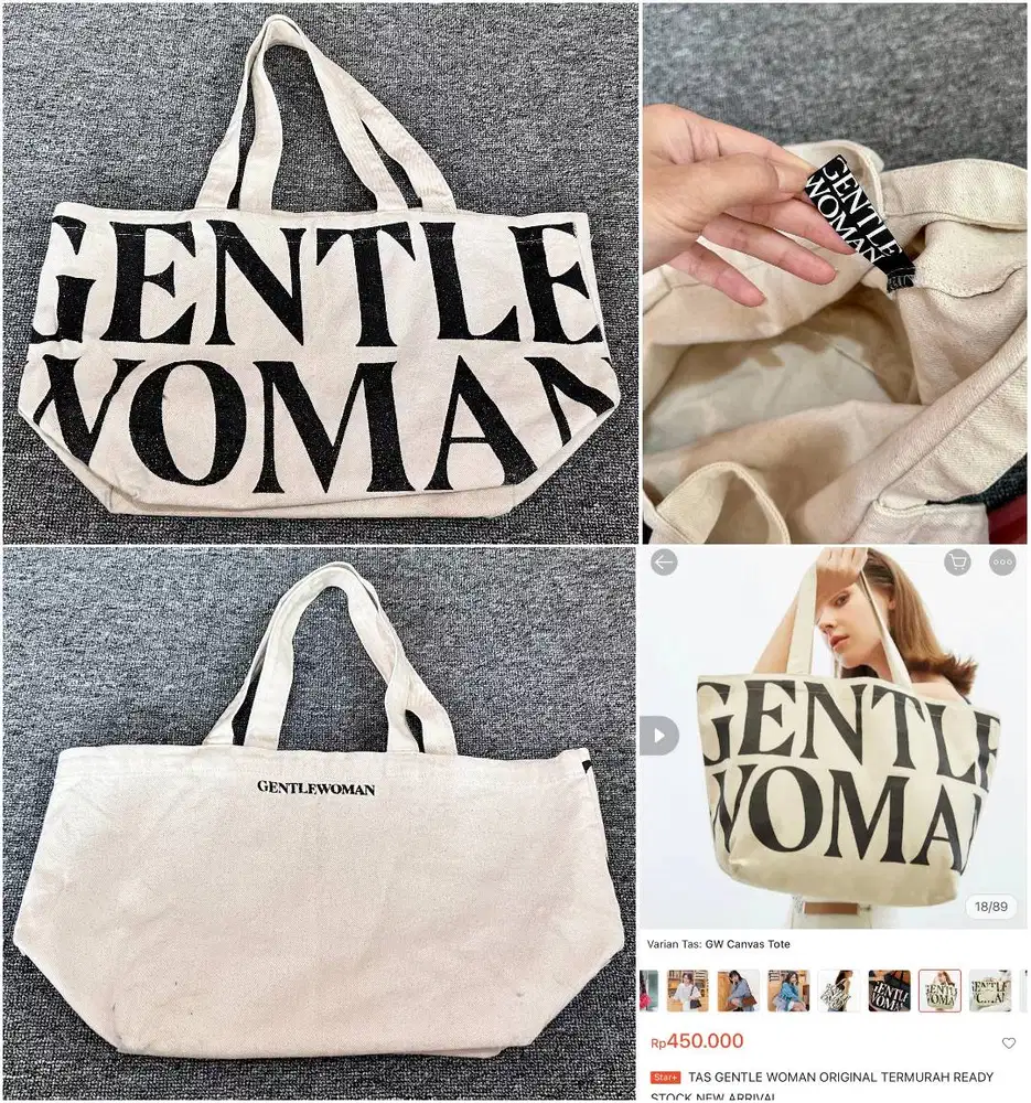 Original Gentle woman canvas tote bag