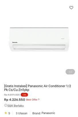 PROMO KREDIT PANASONIC AC 1/2 PK