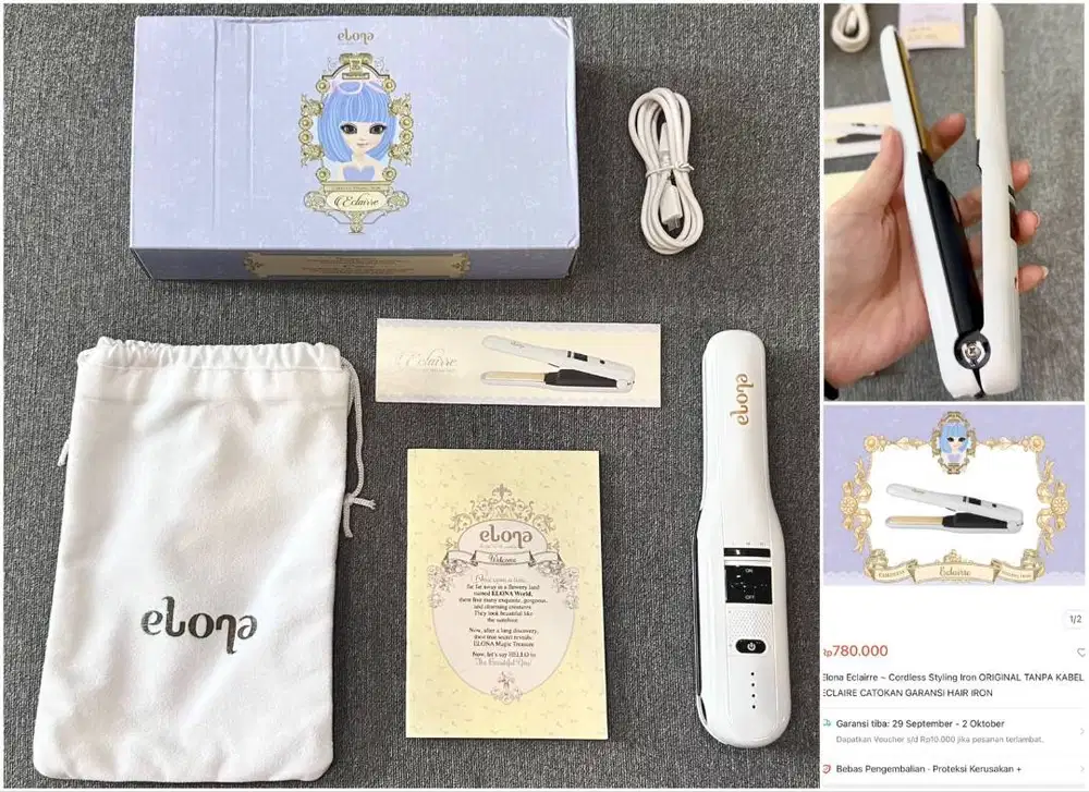 Elona Eclairre catok cordless tanpa kabel