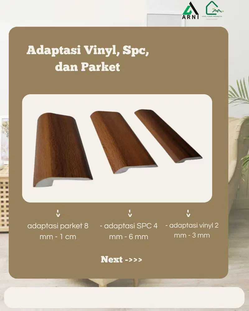 Adaptasi Vinyl, SPC dan parket, untuk hiasan meja