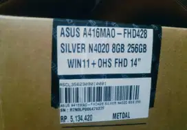 Laptop ASUS A416 MAO , pembelian 2023. Segel&mulus, TAS,charger orl