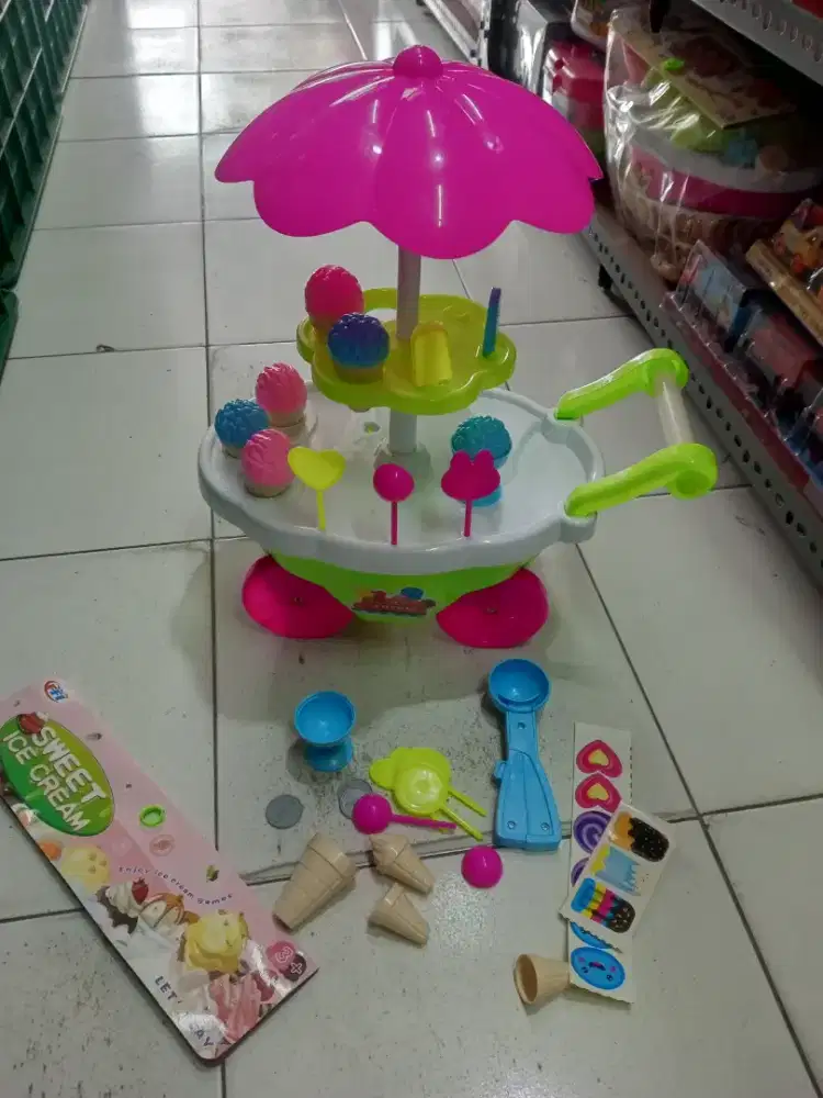 Mainan Anak Gerobak ice cream Dorong