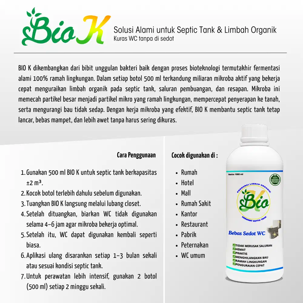 OBAT CAIR ORGANIK MENGATASI WC SERING MAMPET DAN WC BAU