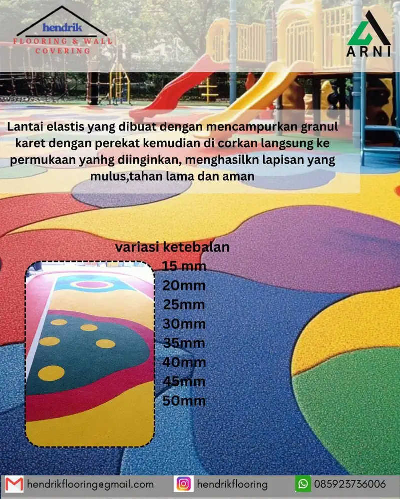 Lantai karet playground atau taman bermain anak & joging track