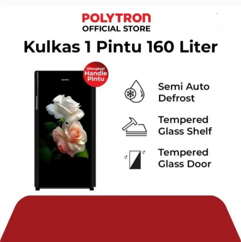 KULKAS 1 PINTU POLYTRON BELLEZA 16DRD