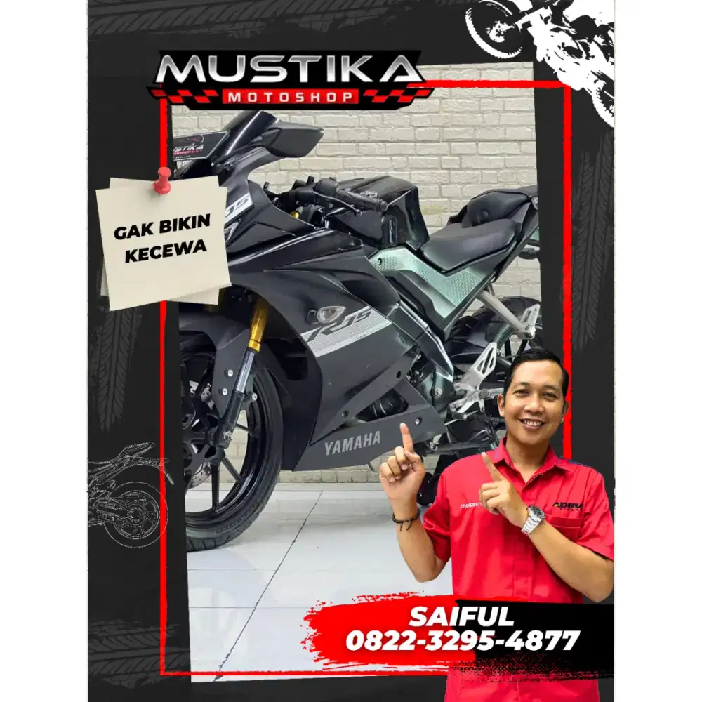 Perfect Condition!!Yamaha R15 V3 Black 2021 Pajek Baru Mulus-Mustika