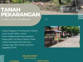 TANAH PEKARANGAN DI TENGAH PEMUKIMAN DEKAT CANDI PLAOSAN