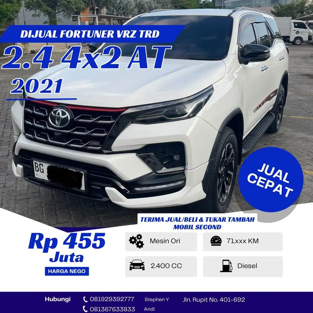 TOYOTA Fortuner 2.4 4x2 VRZ TRD AT 2021